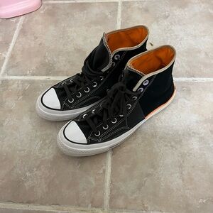 Converse Black and Orange High-Tops